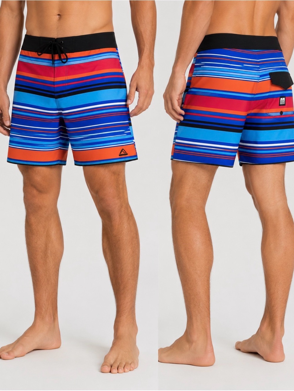 Reef Men’s Size 32 Striped Stretch Board Shorts 9” InseamSwim Trunks